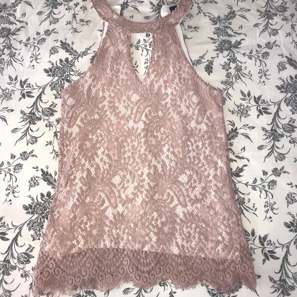 BKE boutique halter neck keyhole top